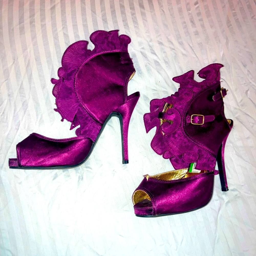 Wild rose purple heels wedding high fashion